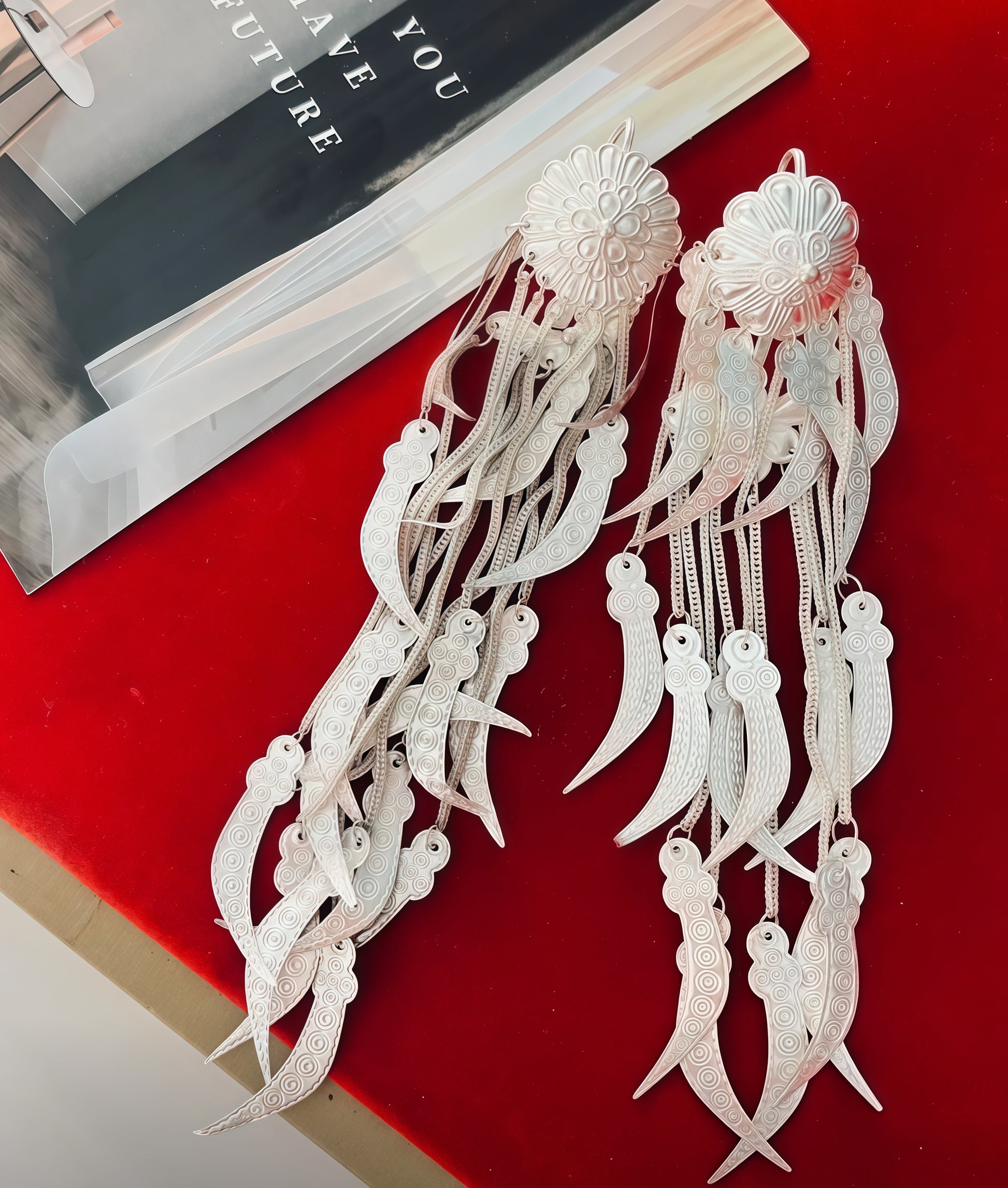 Yi ethnic - style pure silver earrings