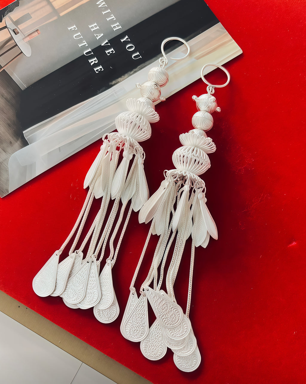 Yi ethnic - style pure silver earrings