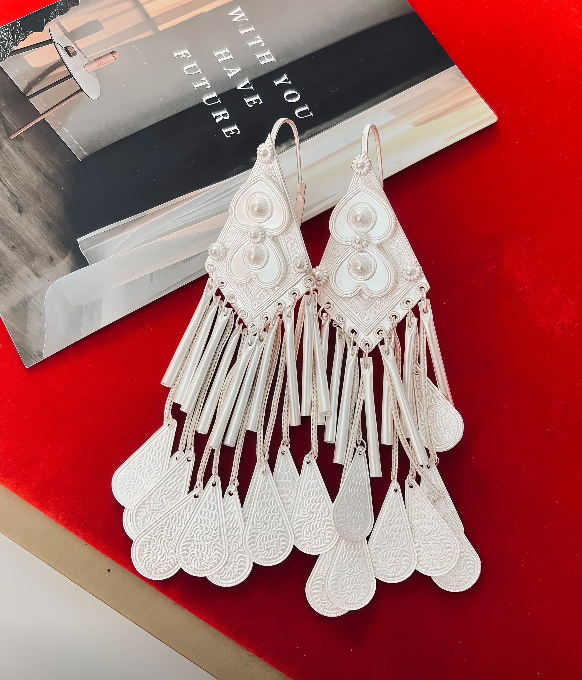 Yi ethnic - style pure silver earrings