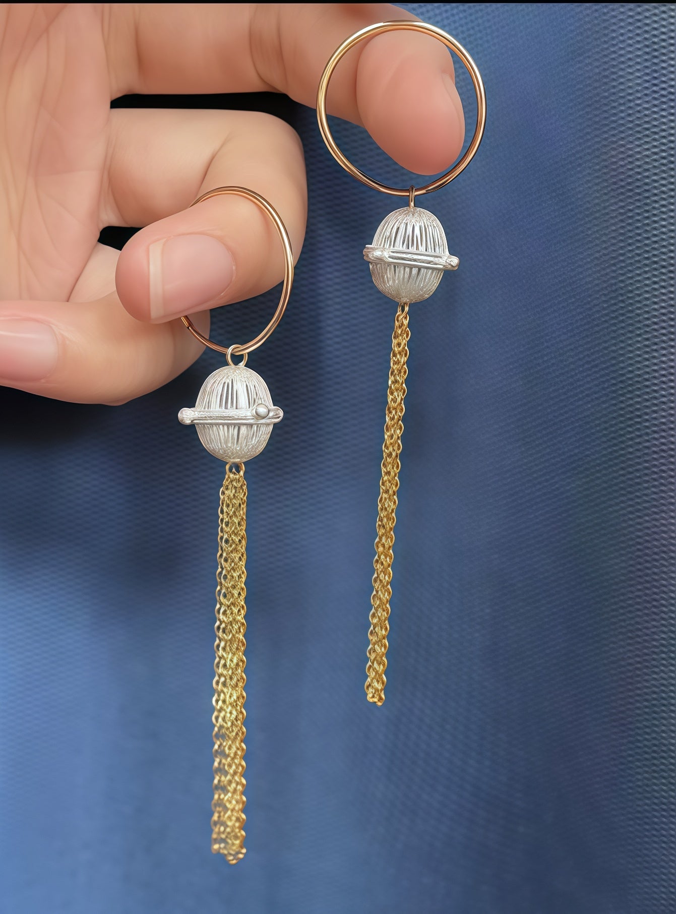 Star-Whisking Tassel Drop Earrings