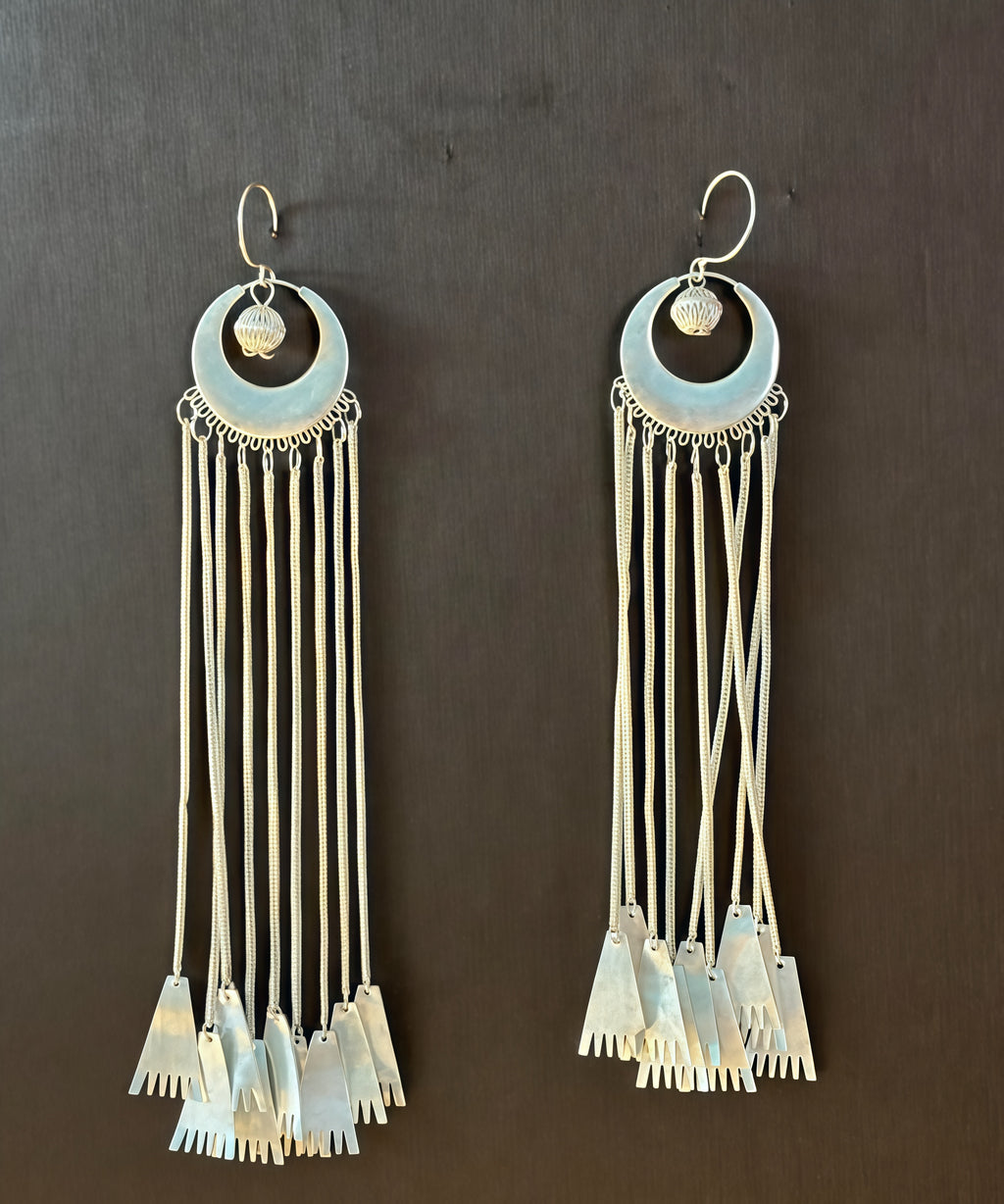 Yi ethnic - style pure silver earrings