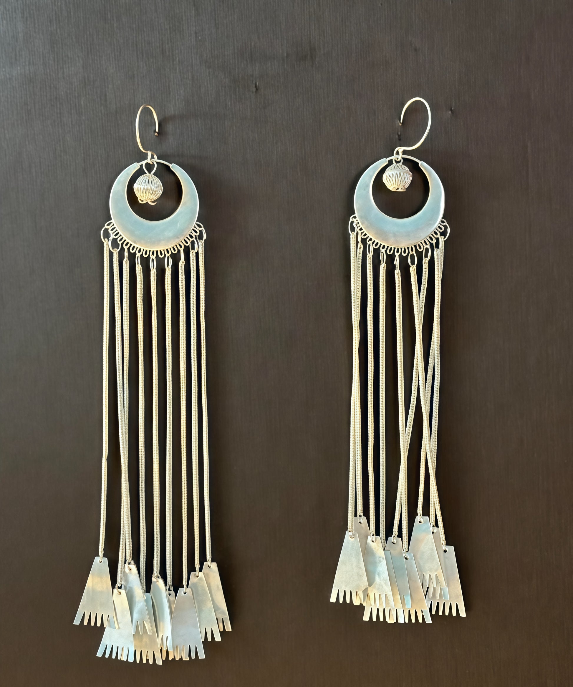 Yi ethnic - style pure silver earrings