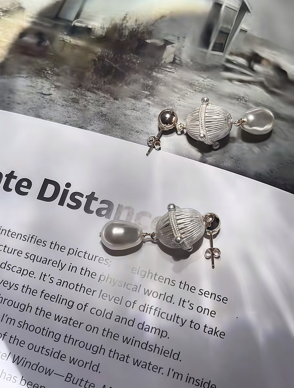 Vintage Drop Pearl Stud Earrings