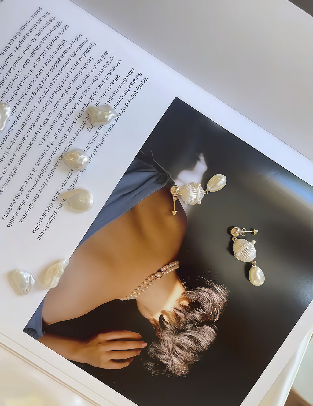 Vintage Drop Pearl Stud Earrings