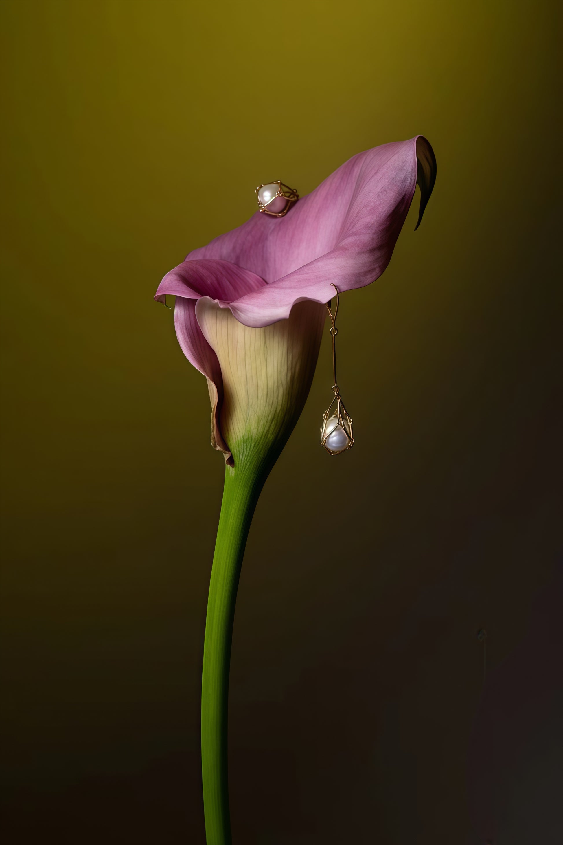 Handwoven Mesh Pearl Drop Earrings