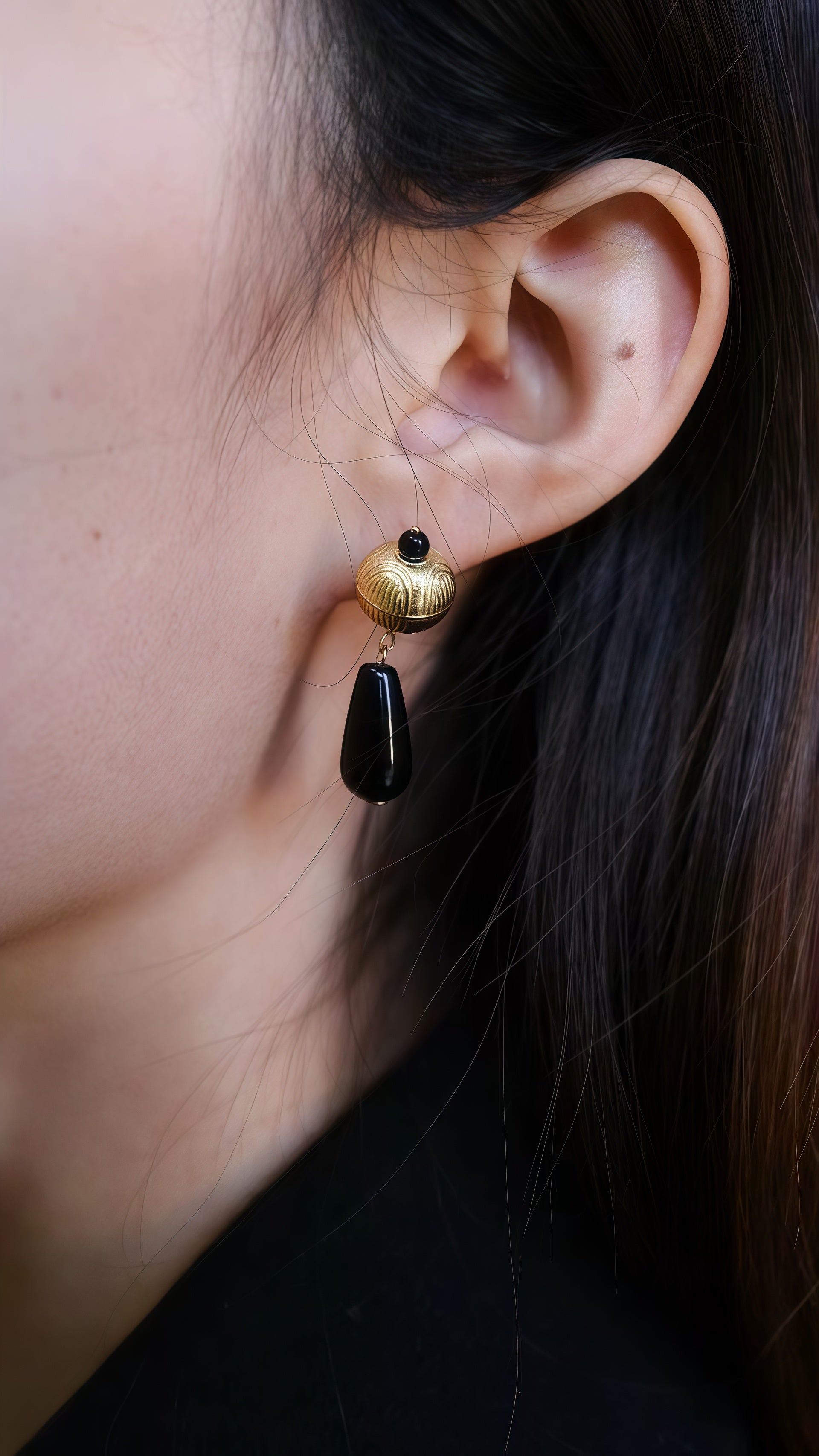 Black Agate Earrings
